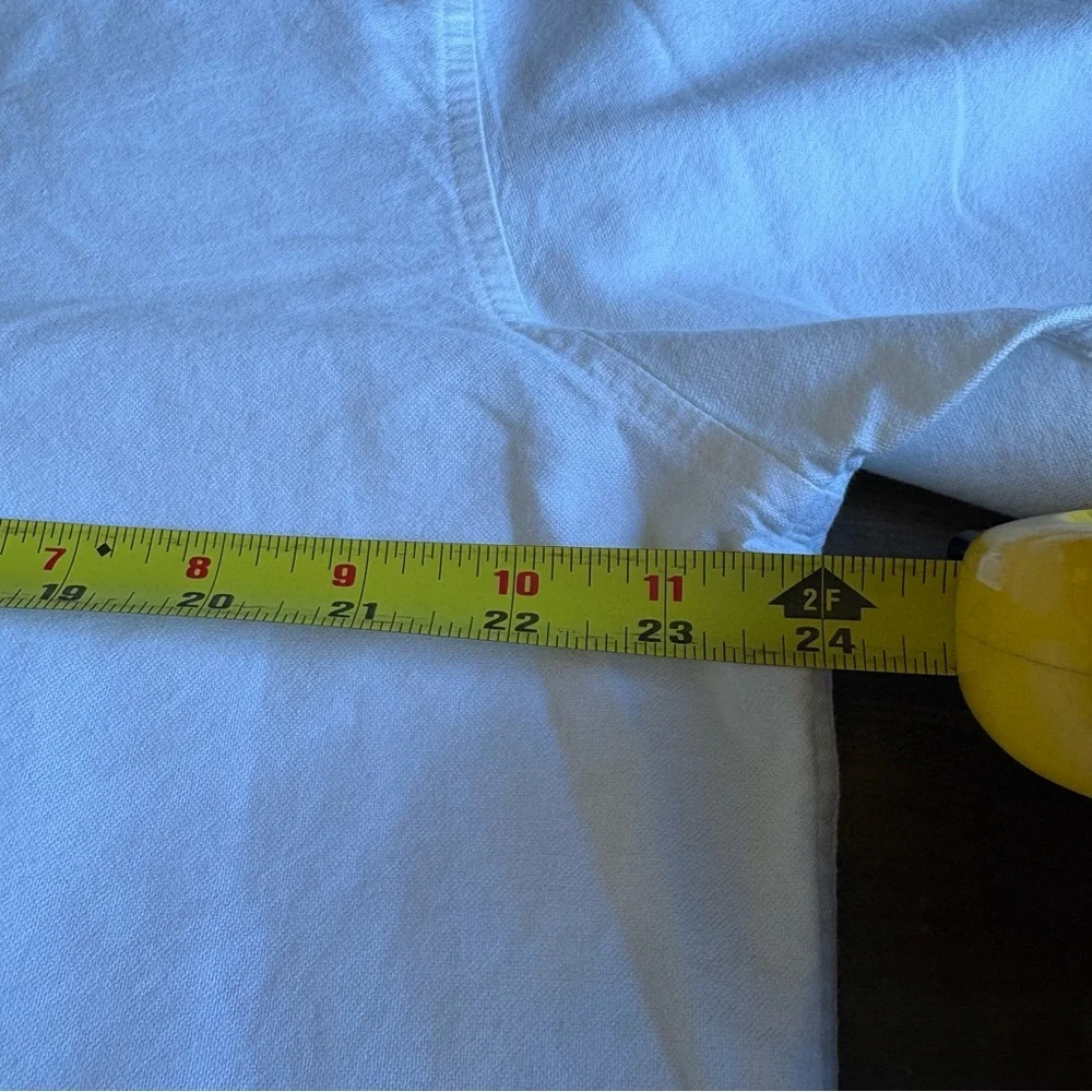 Vintage Disney Store Mickey Chest Logo Long Sleeve Button Down White Cotton Flaw